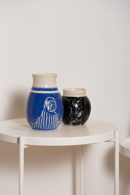Nanna Ceramics x Kalinka blå vase